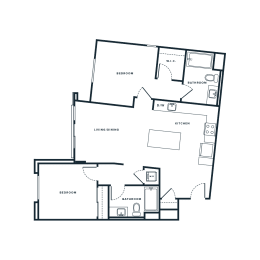 2 beds, 2 baths, 1,099 sqft, $3,875