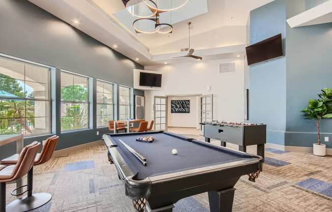 the preserve at ballantyne commons pool table and game room