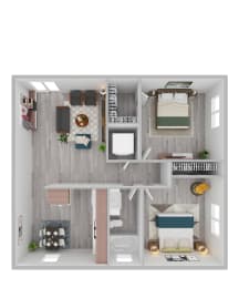 2 beds, 1 bath, 845 sqft, $1,037