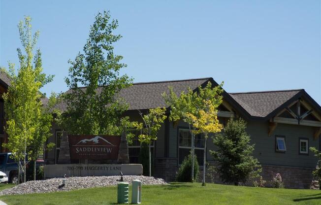 Welcoming Property Signage at Saddleview Apartments, Bozeman, 59715