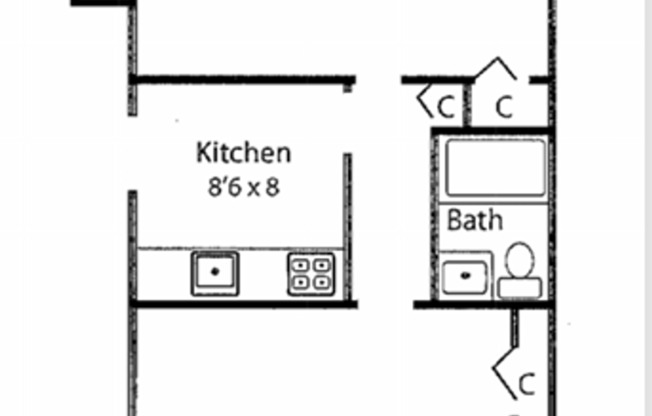 1 bed, 1 bath, 700 sqft, $1,350, Unit B310