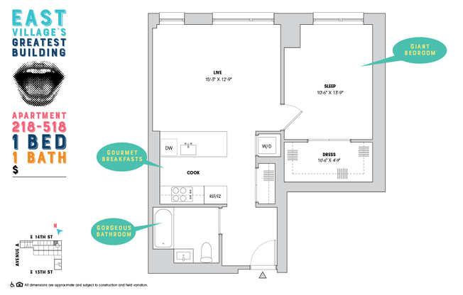1 bed, 1 bath, $6,350, Unit 318
