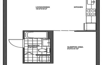1 bed, 1 bath, $3,500, Unit 521