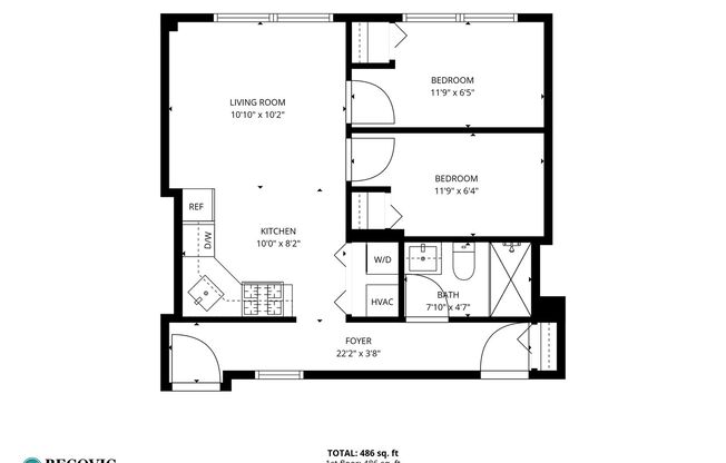2 beds, 1 bath, 486 sqft, $1,895, Unit 1554-1R