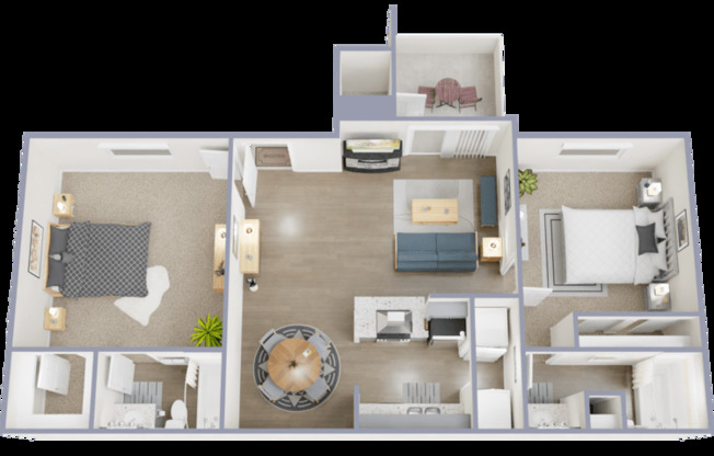 2 beds, 2 baths, 975 sqft, $1,290