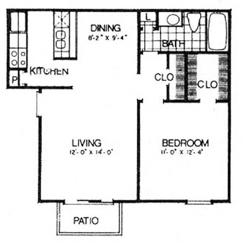 1 bed, 1 bath, 624 sqft, $775