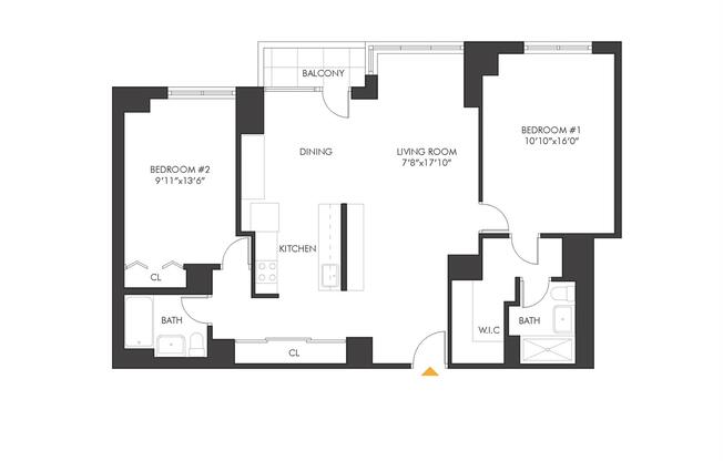 2 beds, 2 baths, 1,135 sqft, $6,450, Unit 28C