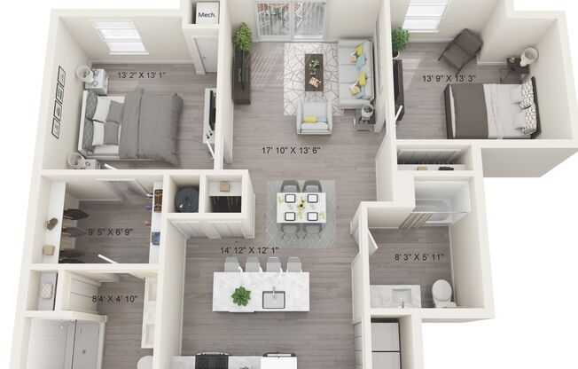 2 beds, 2 baths, 1,184 sqft, $3,155, Unit 423