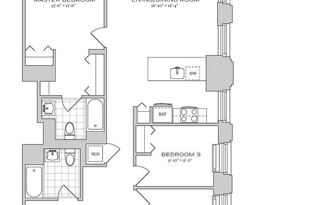 3 beds, 2 baths, 1,323 sqft, $9,677, Unit 720
