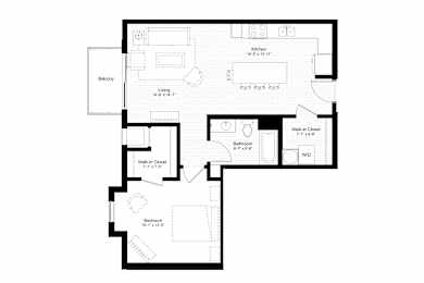 1 bed, 1 bath, 831 sqft, $1,686