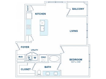 1 bed, 1 bath, 889 sqft, $1,549