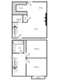 2 beds, 1.5 baths, 1,000 sqft, $1,755