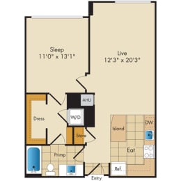 1 bed, 1 bath, 752 sqft, $2,017