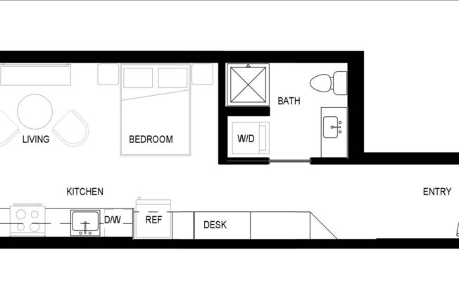 Studio, 1 bath, 464 sqft, $2,106