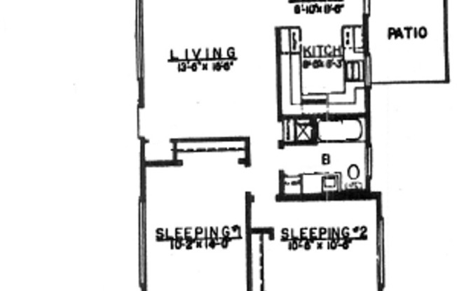 2 beds, 1 bath, 840 sqft, $1,795, Unit D03