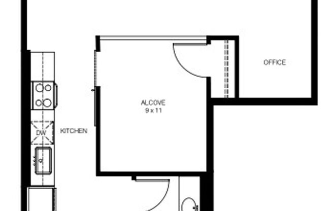 1 bed, 1 bath, 800 sqft, $1,799, Unit 206