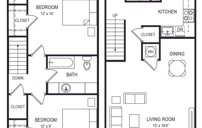 2 beds, 1.5 baths, 1,025 sqft, $1,274, Unit 317-701