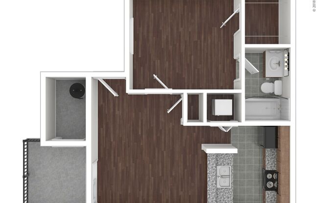 1 bed, 1 bath, 518 sqft, $1,099