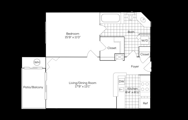 1 bed, 1 bath, 673 sqft, $2,060, Unit 100RT-303