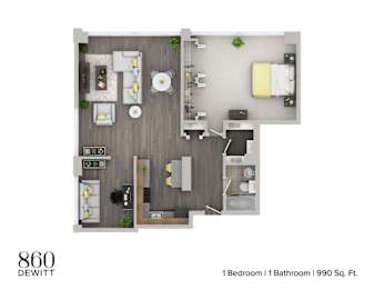 1 bed, 1 bath, 990 sqft, $2,550