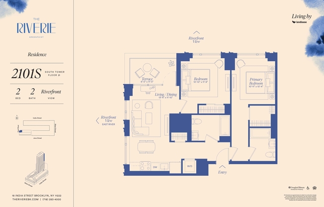 2 beds, 2 baths, $8,475, Unit 2101S