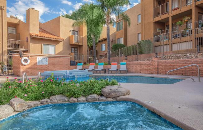 a small house in a pool