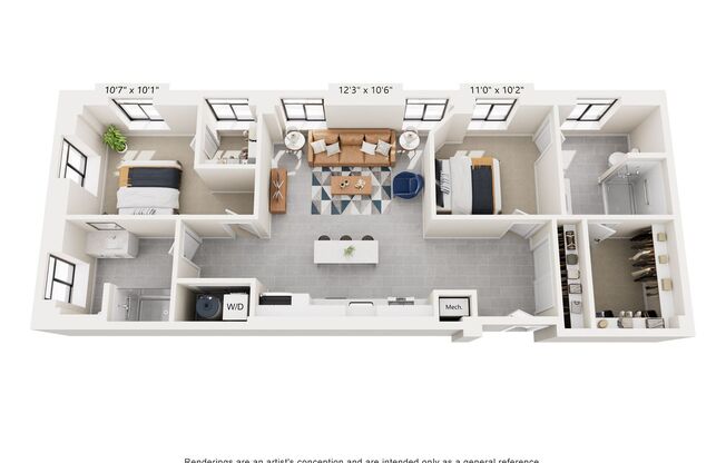2 beds, 2 baths, 961 sqft, $2,403, Unit Apt. 212