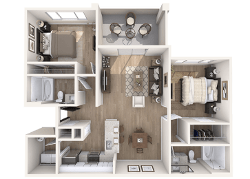 2 beds, 2 baths, 1,022 sqft, $1,777