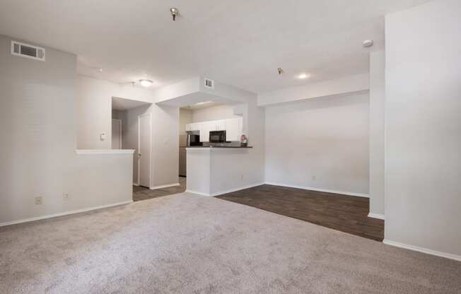 Living Room and Dining Area at Jefferson Place Apartments in Irving, Texas, TX