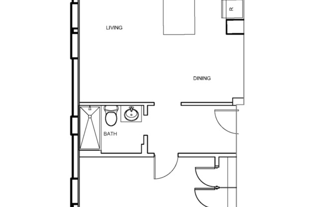 1 bed, 1 bath, 591 sqft, $1,740