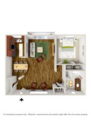  Floor Plan 1 Bedroom 1 Bath