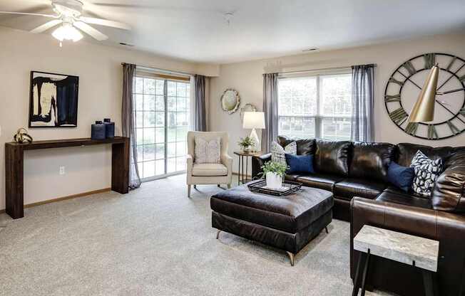 Carpeted Living Area at Tranquility Pointe, Omaha