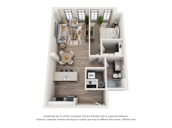 1 bed, 1 bath, 739 sqft, $1,545