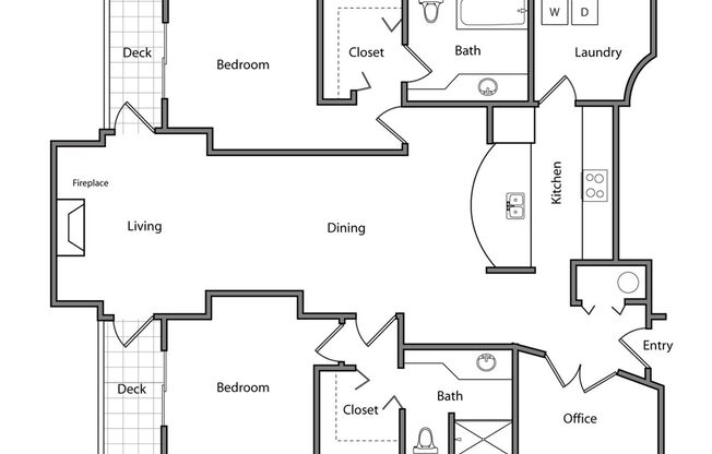 2 beds, 2 baths, 1,229 sqft, $3,349, Unit Unit 206