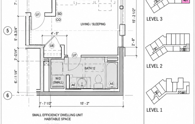 Studio, 1 bath, 348 sqft, $1,317, Unit 401