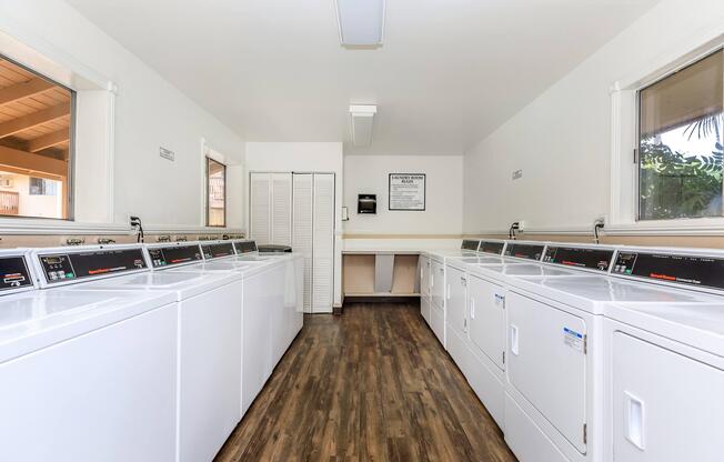 Washers and dryers in the community laundry room