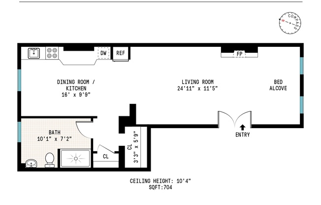 1 bed, 1 bath, 780 sqft, $2,750, Unit 1