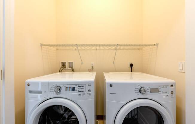 laundry area with in unit washer and dryer at sheridan station south townhomes in washington dc