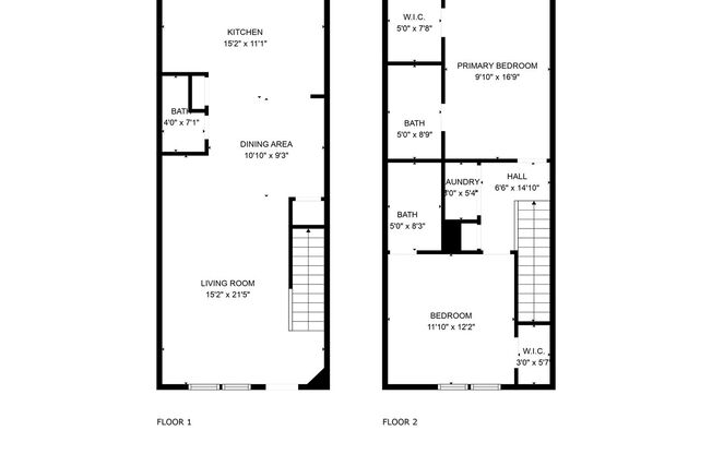 2 beds, 2.5 baths, 1,206 sqft, $2,100, Unit O