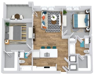 2 beds, 2 baths, 914 sqft, $1,929
