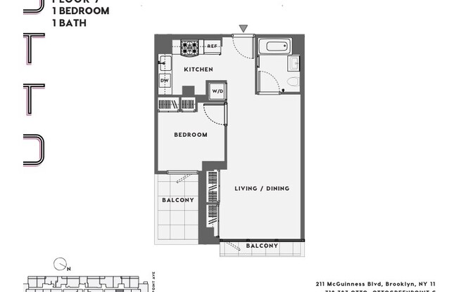 1 bed, 1 bath, $4,300, Unit 721