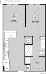 Studio, 1 bath, 625 sqft, $1,266