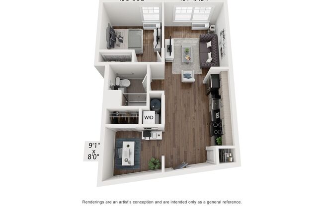 1 bed, 1 bath, 770 sqft, $2,395, Unit 421