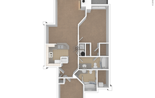 2 beds, 2 baths, 1,135 sqft, $1,705