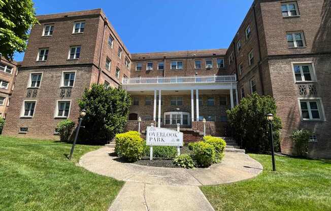 A building with a sign that says "Overlook Park".