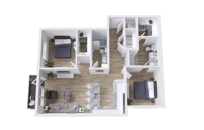 2 beds, 2 baths, 1,076 sqft, $1,930