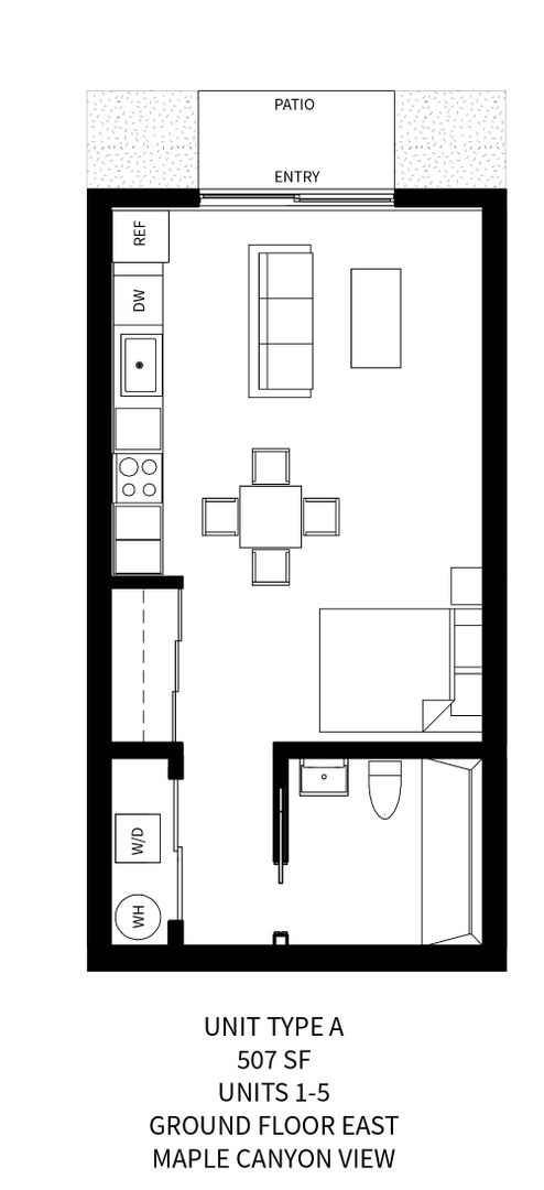 Studio, 1 bath, 507 sqft, $2,150, Unit Unit 01