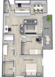 2 beds, 1 bath, 948 sqft, $2,000