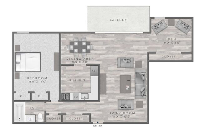 1 bed, 1 bath, 850 sqft, $2,165
