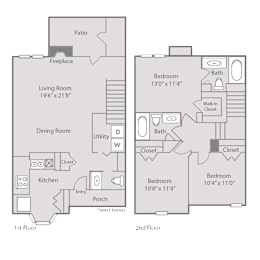 3 beds, 2.5 baths, 1,391 sqft, $1,876